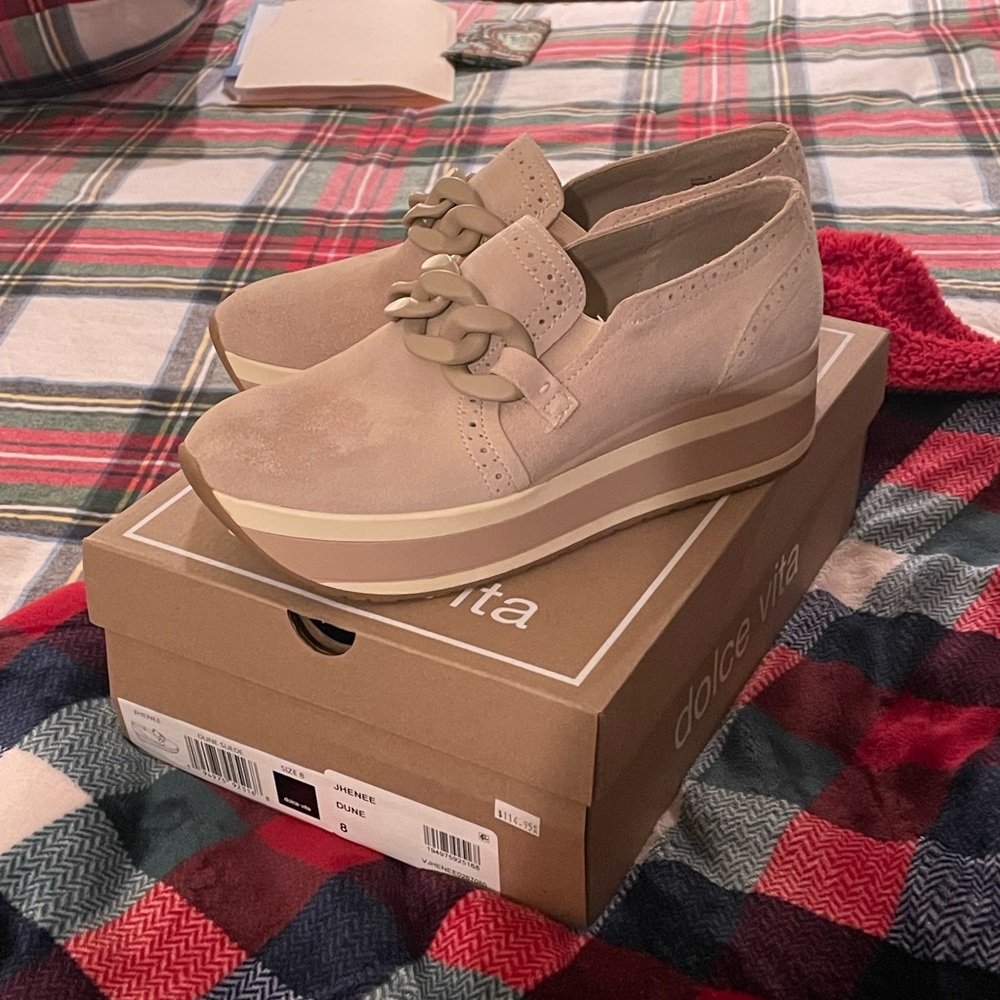 Dolce Vita Beige Platform Loafers